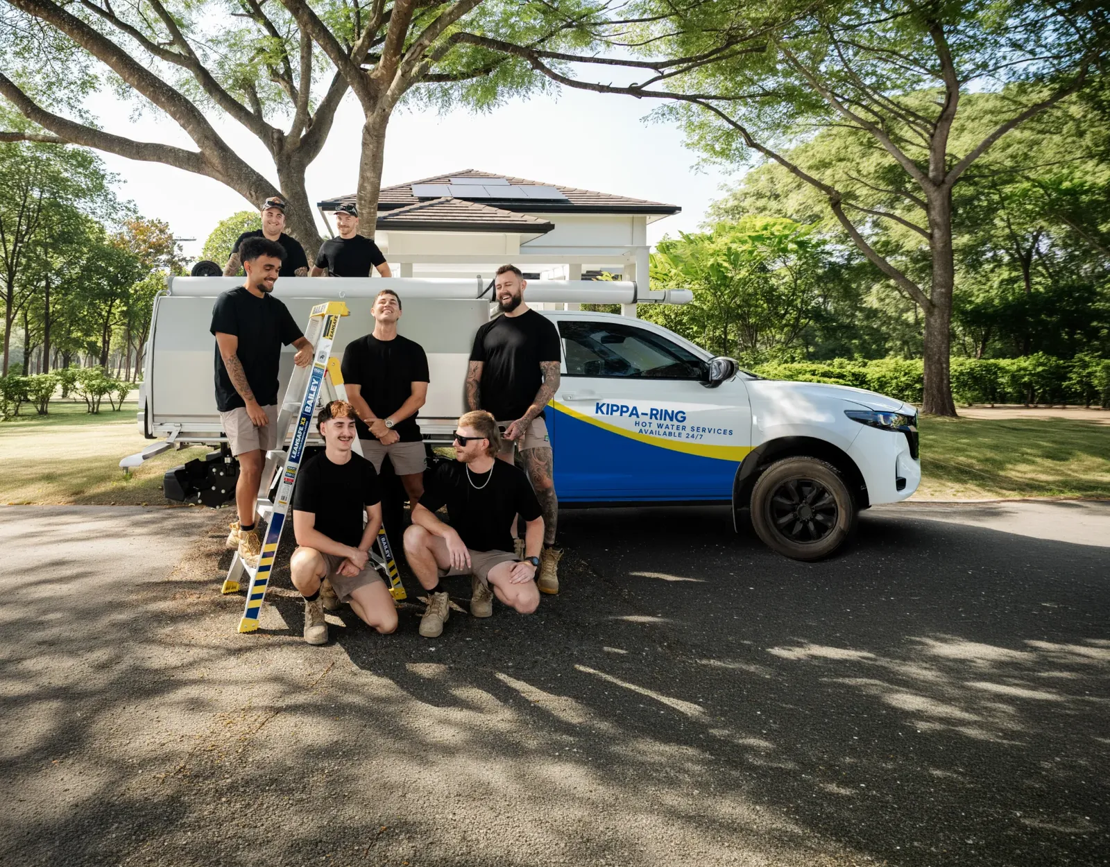 Kippa-Ring Hot Water Services team and ute