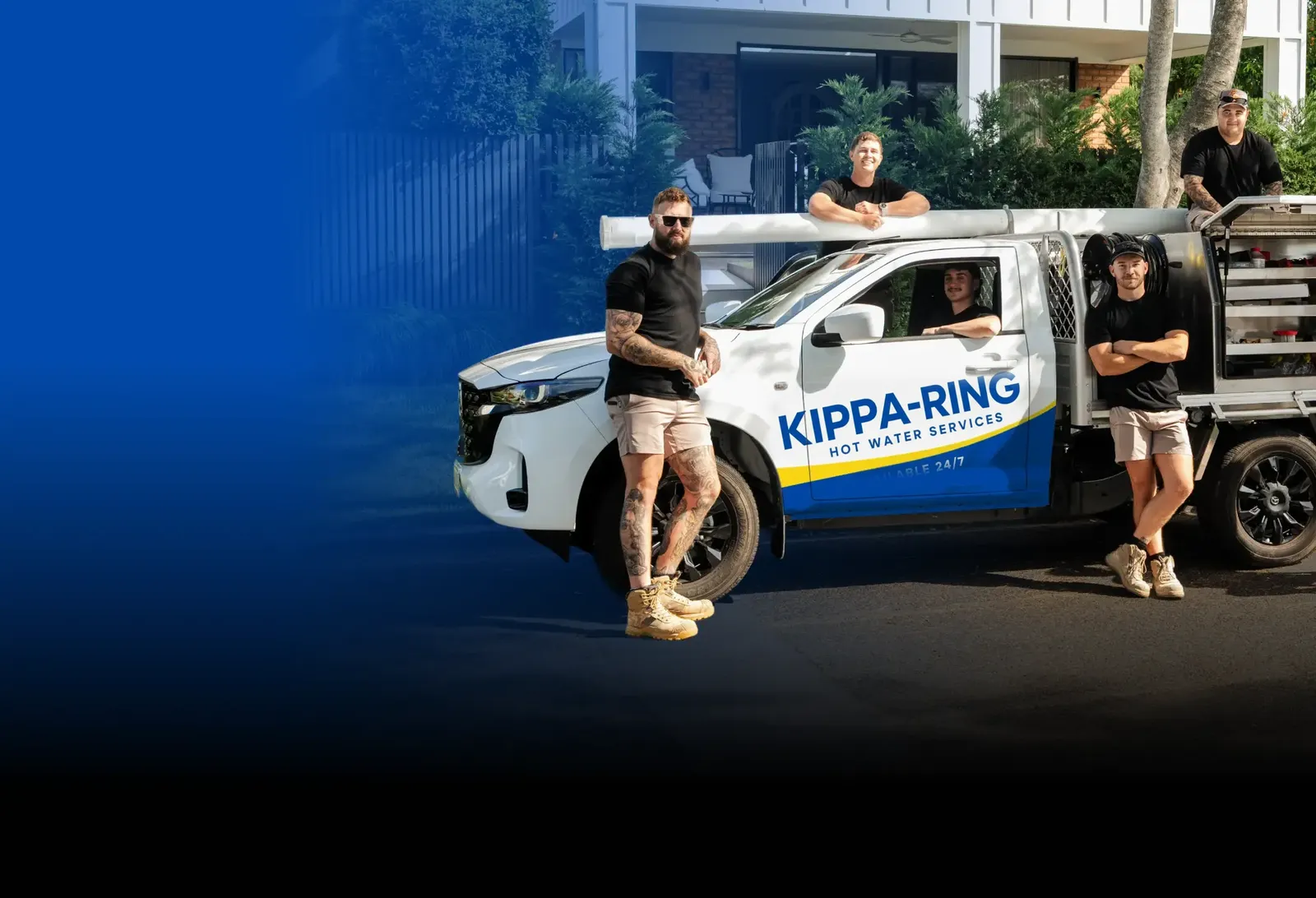 Kippa-Ring Hot Water Services team with the ute